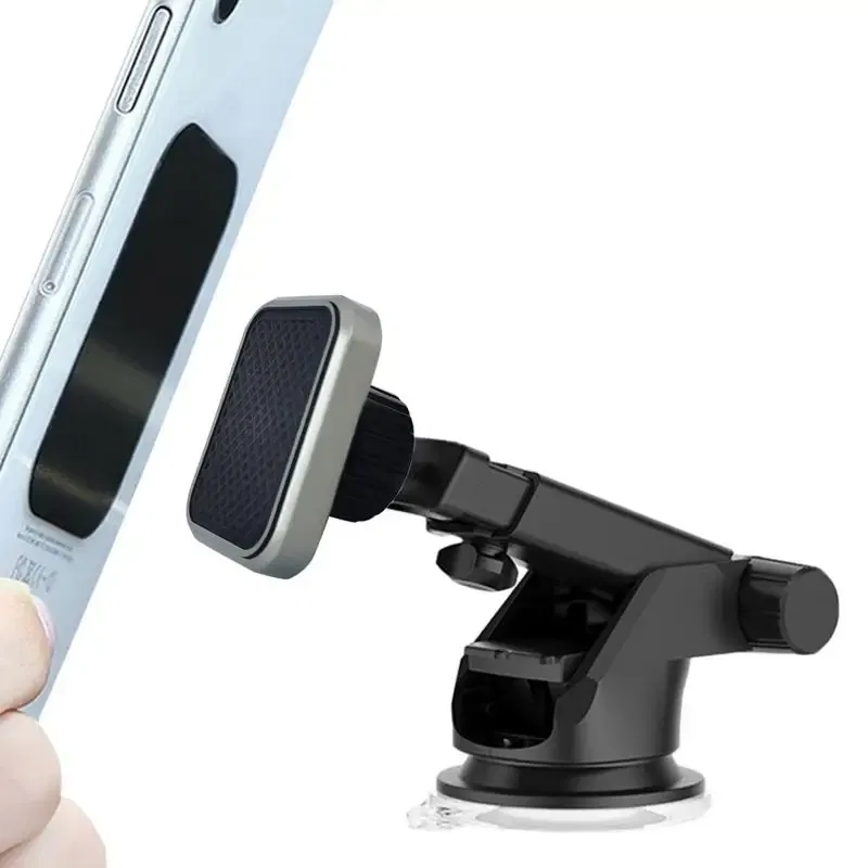 Ships From: spain, Color: WHITE - Magnetic Phone Holder For Car Windscreen, Suction Cup Base Robotic Arm Phone Bracket for Car Dashboard, 360 Degrees Rotation
