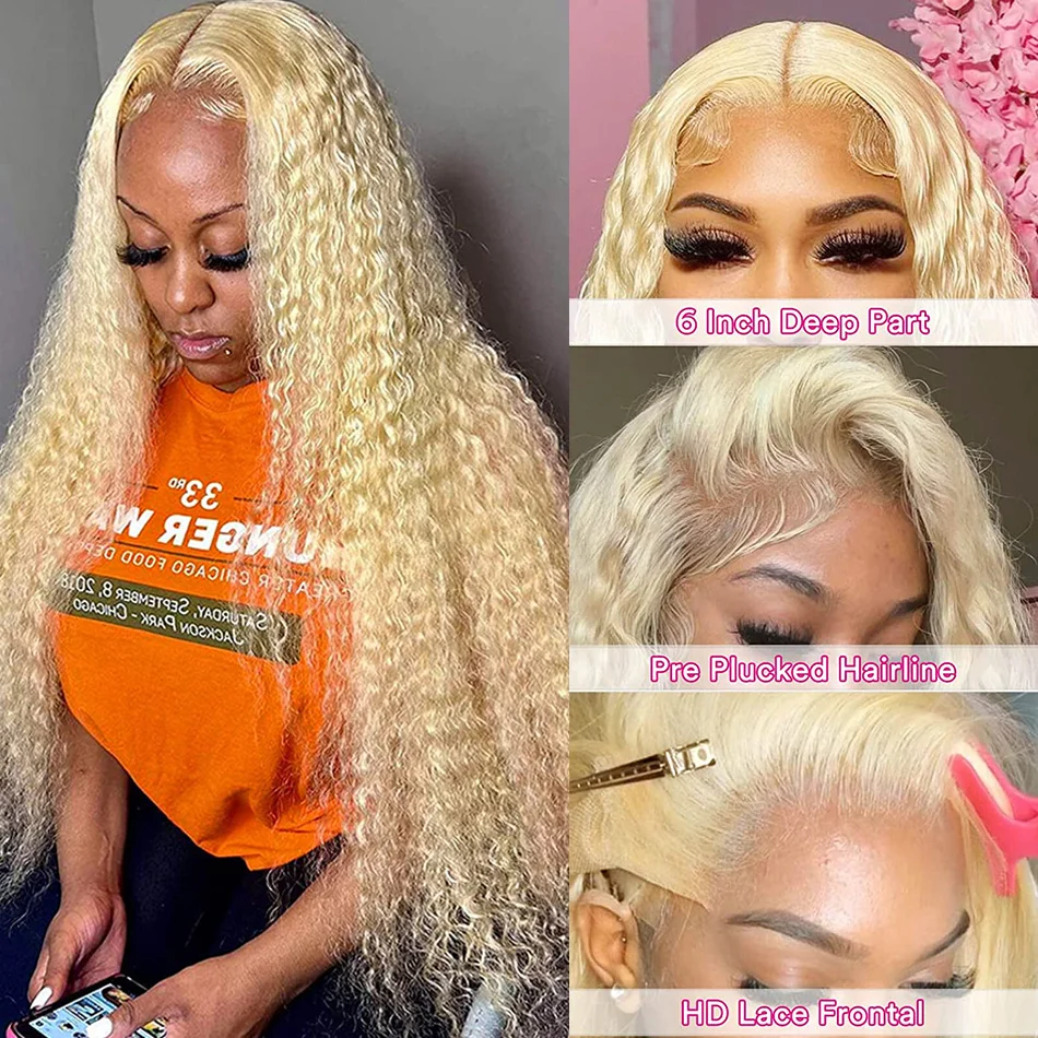 Color: 4/27HL, Stretched Length: 28inches, Density: 150%, Ships From: CHINA - 613 Hd Lace Frontal Wig 13X6 Blonde Lace Front Wig Human Hair 13X4 Curly Lace Front Human Hair Wig Hd Lace Wig 13X6 Human Hair
