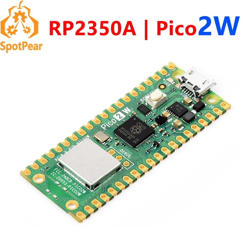 Color: Red - Raspberry Pi Pico 2 RP2350 Pico2 Optional Pico2W 2 W ARM Cortex-M33 And RISC-V Hazard3 520KByte 4MByte QSPI Flash
