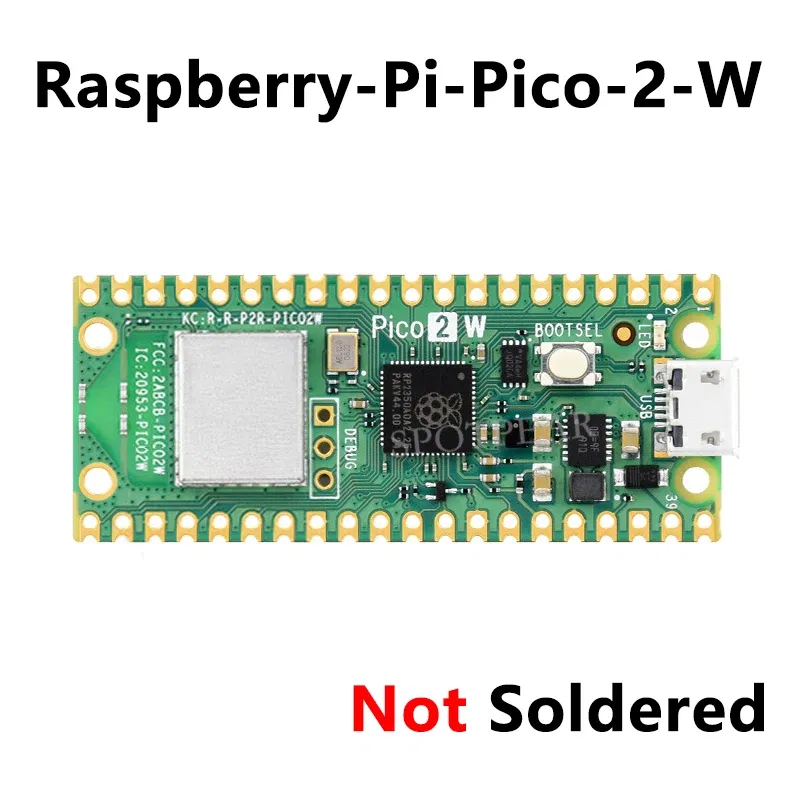 Color: Red - Raspberry Pi Pico 2 RP2350 Pico2 Optional Pico2W 2 W ARM Cortex-M33 And RISC-V Hazard3 520KByte 4MByte QSPI Flash