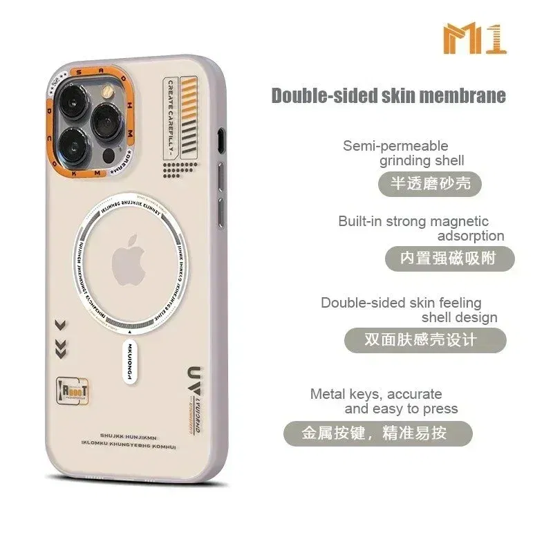 Color: SKY BLUE, Material: PP - Matte Magnetic Phone Case For iPhone 12 13 14 15 16 Pro Max Megsafe Wireless Charge Frosted Back Metal Lens Frame Buttons Cover