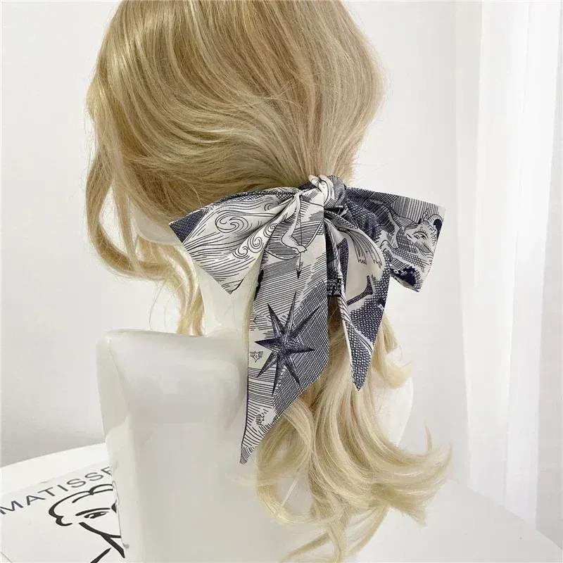 Color: Beige, Size: XXS - Fashion Skinny Scarf Women Luxury letter Printing Tie Bag Handle Ribbon Hair Band Women's Headscarf New Lady Design Silk Scarves