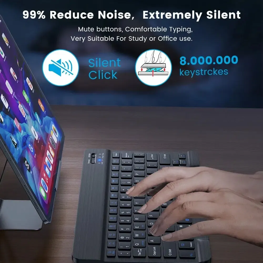 Color: black - Wireless Keyboard Bluetooth-compatible Keyboard For Android IOS Windows Mini 78-Key Gaming Keybaord for PC iPad Tablet Keyboard
