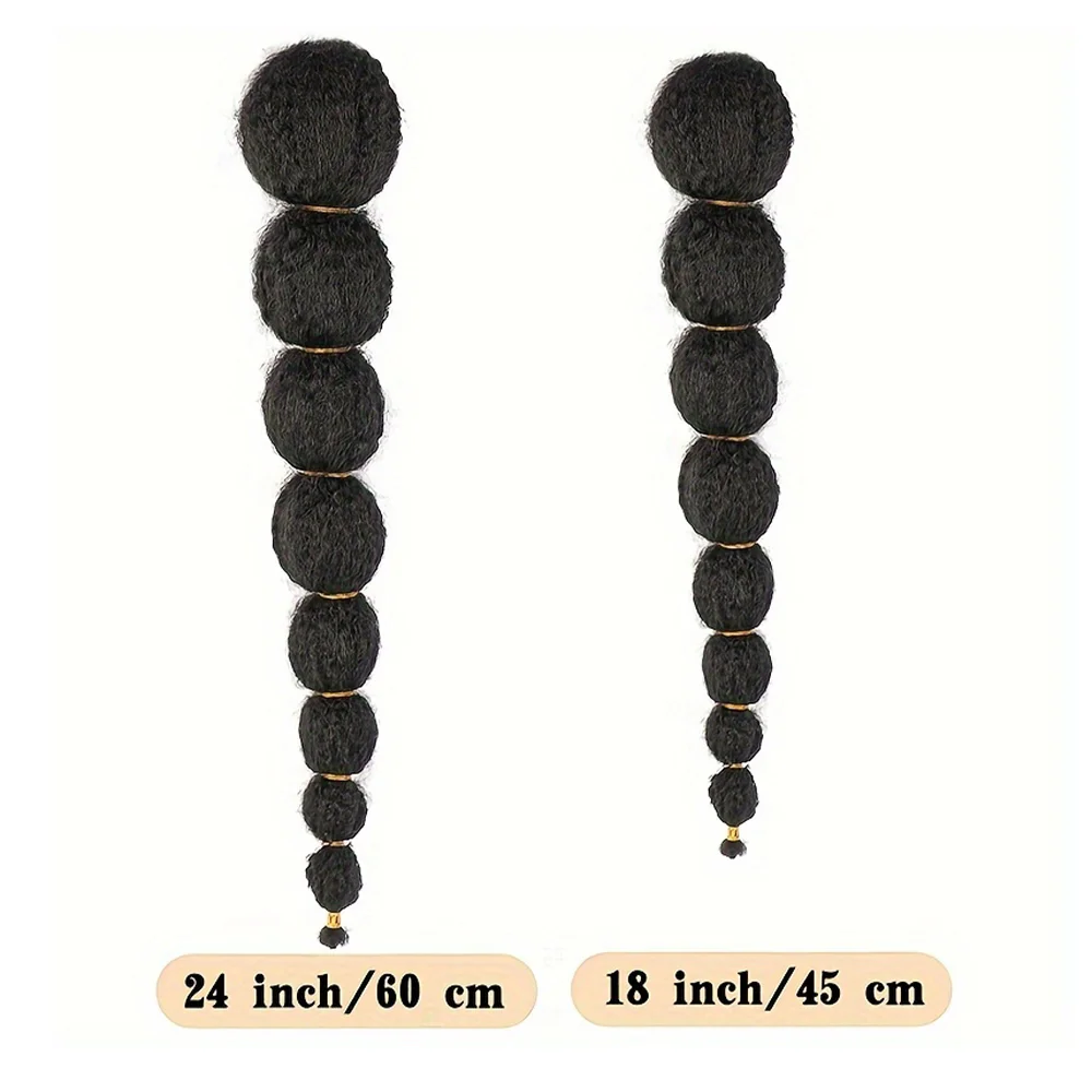 Color: #4, Stretched Length: 24inches - Kinky Afro Puff Ponytail Extension for Black Women 18/24 Inch Long Lantern Bubble Drawstring False Pigtail Synthetic Hair Piece