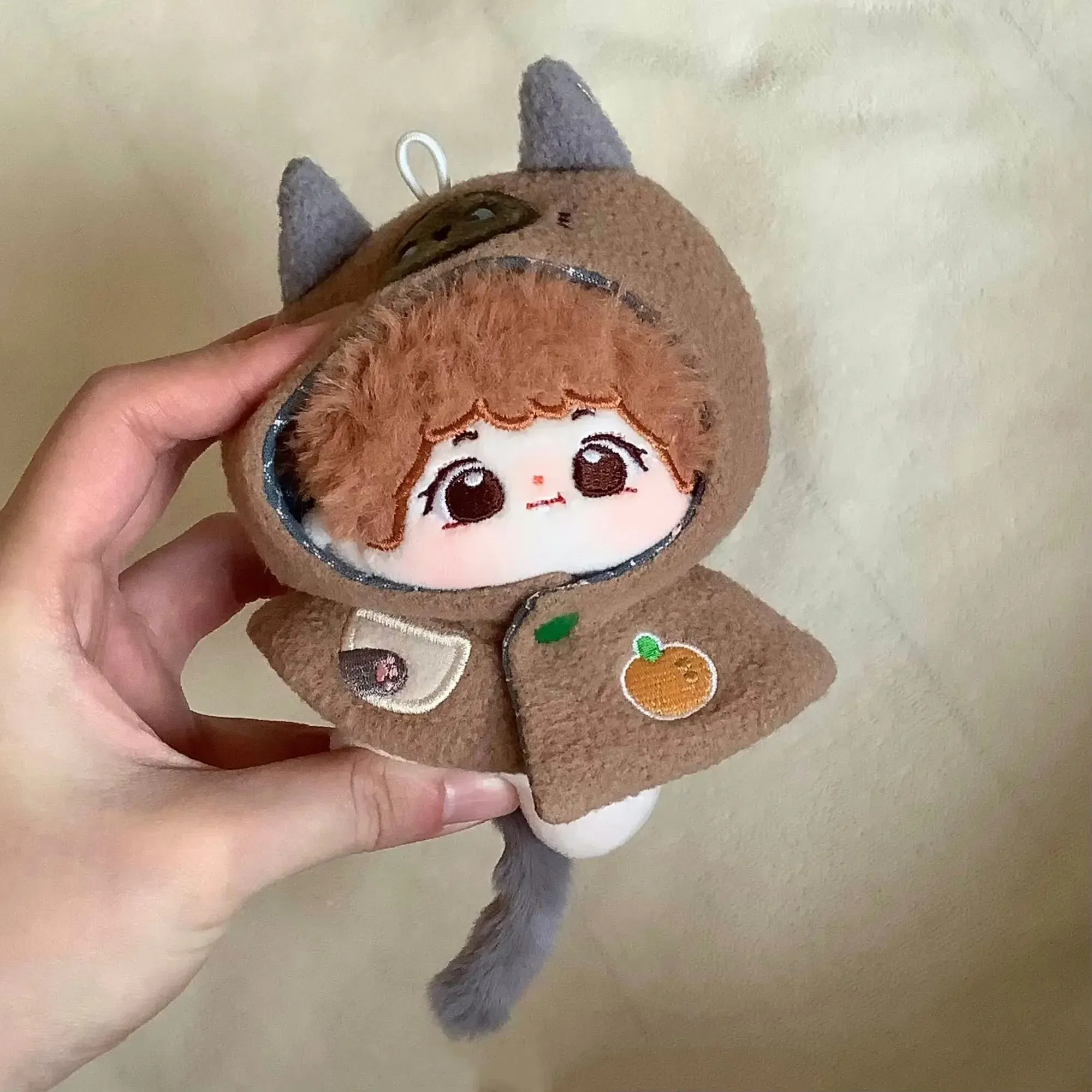 Color: Orange, Size: S - 10cm doll clothes animal doll clothes small animal cloak line puppy cotton doll with cute clothing kpop hat cloak