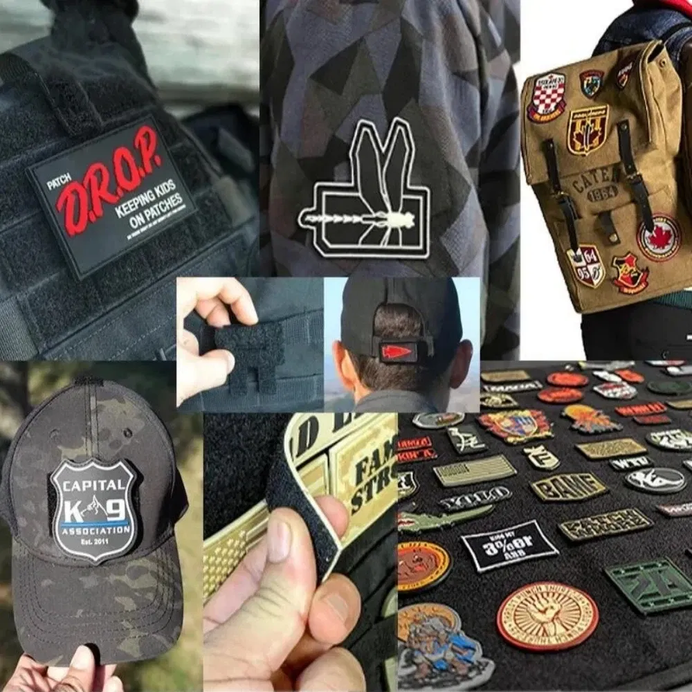 Custom PVC Patches Wholesale 50 Pieces Rubber 2D 3D Logos Tactical Pvc Badges With Hook Loop for Cap Bag Clothes Applique DIY