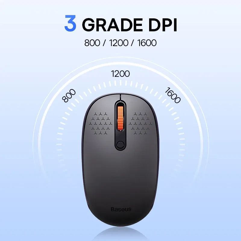 Color: PURPLE - Baseus Mouse Bluetooth Wireless Computer 1600DPI Silent Mouse with 2.4GHz USB Nano Receiver for PC MacBook Tablet Laptop Mouse