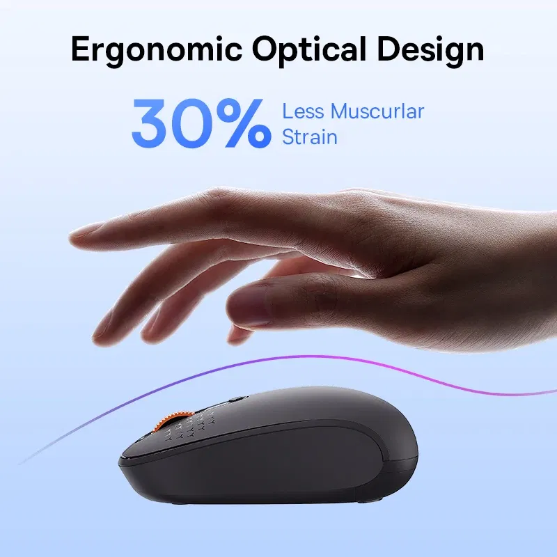 Color: PURPLE - Baseus Mouse Bluetooth Wireless Computer 1600DPI Silent Mouse with 2.4GHz USB Nano Receiver for PC MacBook Tablet Laptop Mouse