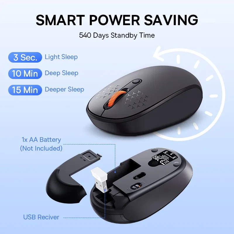 Color: PURPLE - Baseus Mouse Bluetooth Wireless Computer 1600DPI Silent Mouse with 2.4GHz USB Nano Receiver for PC MacBook Tablet Laptop Mouse
