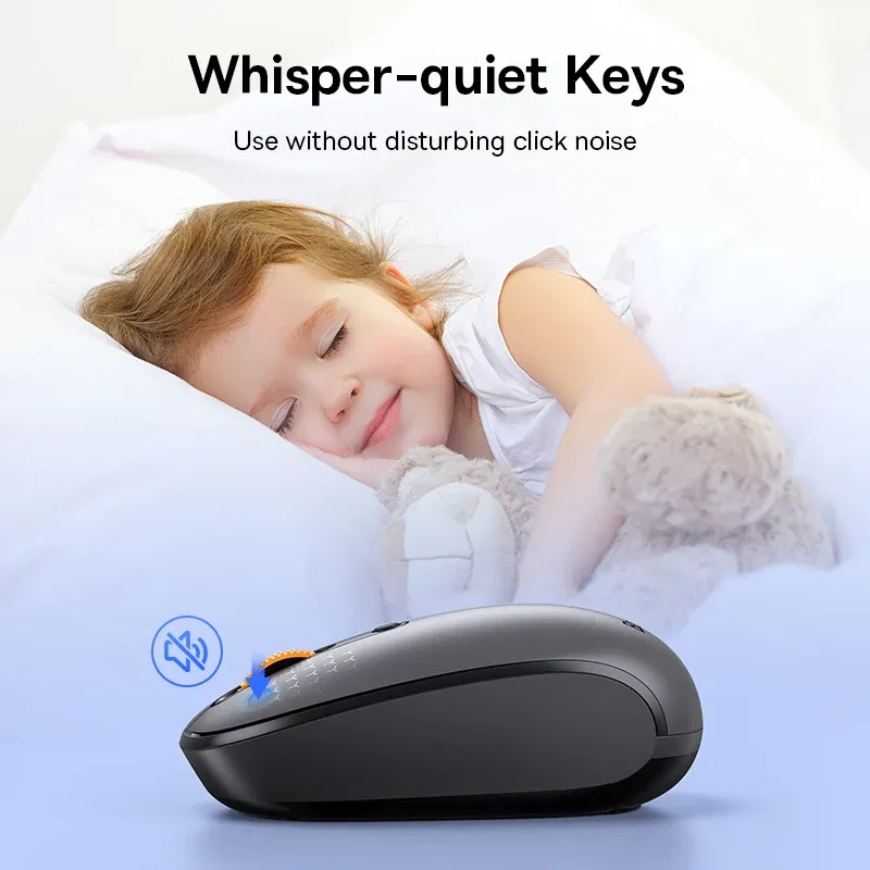 Color: PURPLE - Baseus Mouse Bluetooth Wireless Computer 1600DPI Silent Mouse with 2.4GHz USB Nano Receiver for PC MacBook Tablet Laptop Mouse