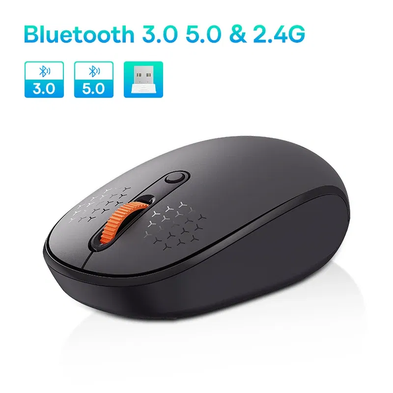 Color: PURPLE - Baseus Mouse Bluetooth Wireless Computer 1600DPI Silent Mouse with 2.4GHz USB Nano Receiver for PC MacBook Tablet Laptop Mouse