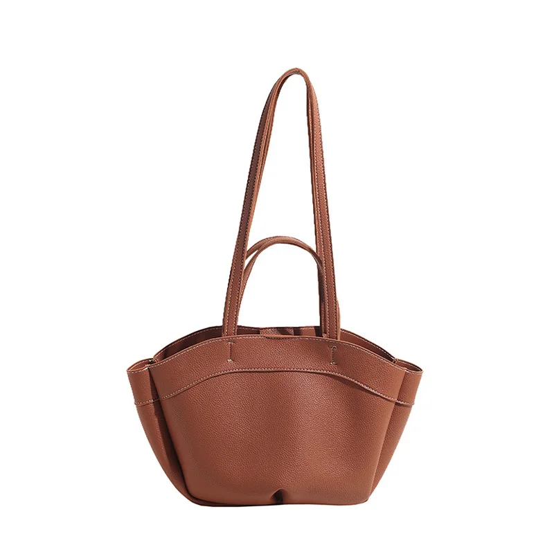 Color: Red - Tote bag fashionable large capacity mother and child bag single shoulder portable shopping bag