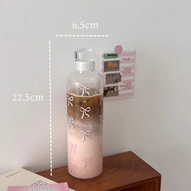 Ins Styl Bow Original Design Small Hand Cup 500ml Heat-resistant Large-capacity Plastic Cup High Color Scale Cup