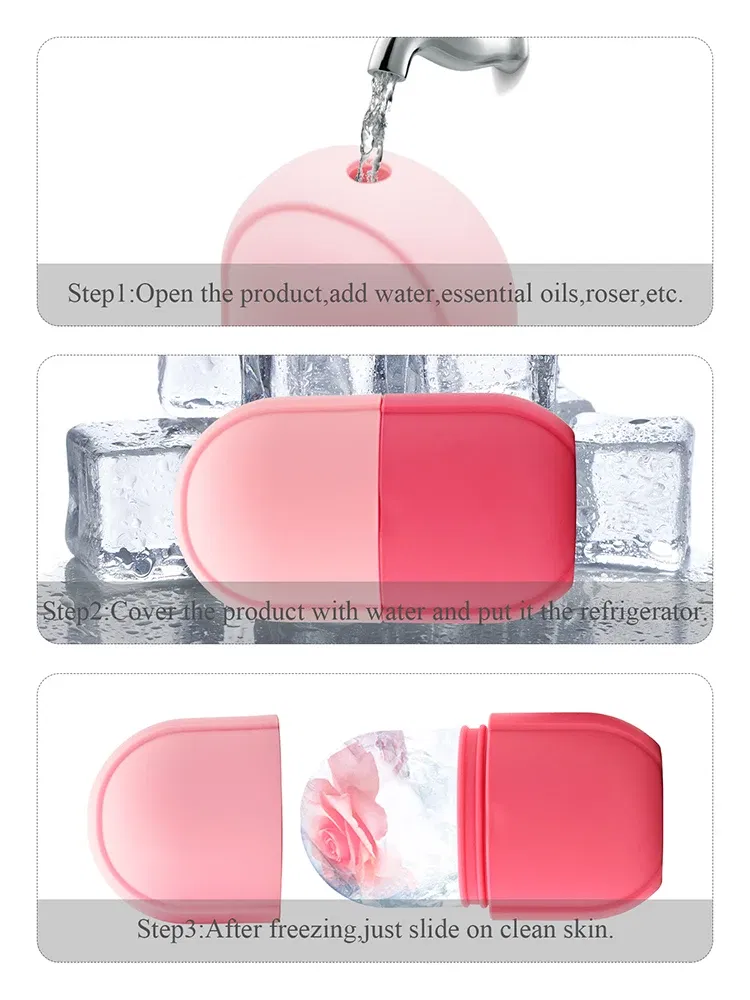 Color: Orange - Silicone Ice Cube Trays Beauty Lifting Ice Ball Face Massager Contouring Eye Roller Facial Treatment Reduce Acne Skin Care Tool