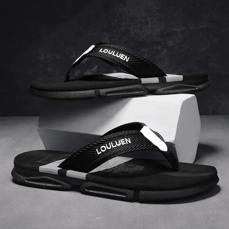 Color: Blue, Shoe Size: 45 - High Quality Men Flip Flops Summer Beach Slippers Men Fashion Casual Breathable Antiskid Beach Flip Flops Men Summer Outdoor