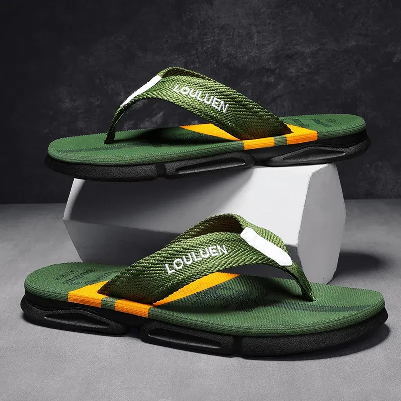 Color: Blue, Shoe Size: 45 - High Quality Men Flip Flops Summer Beach Slippers Men Fashion Casual Breathable Antiskid Beach Flip Flops Men Summer Outdoor