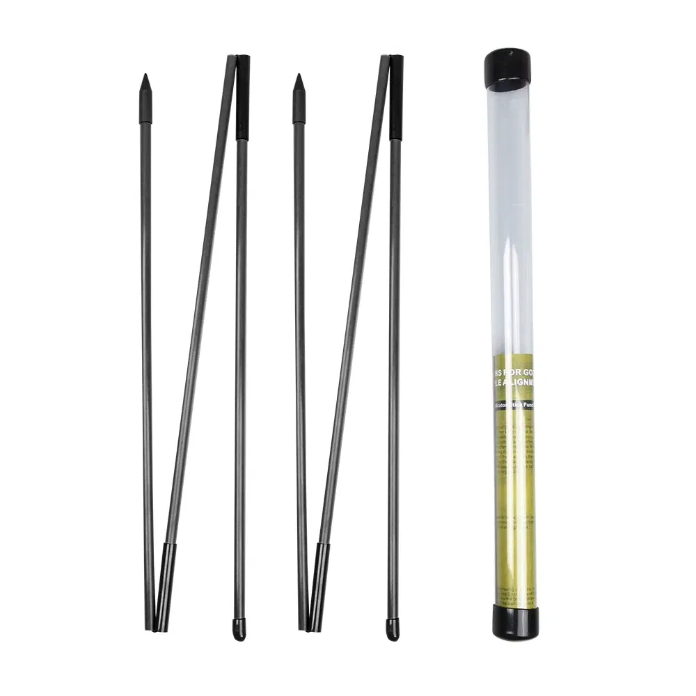 Color: black - 6 Colors Golf Alignment Sticks Collapsible Golf Practice Rods Putter Green Trainer Tools Golf Swing Training Tool