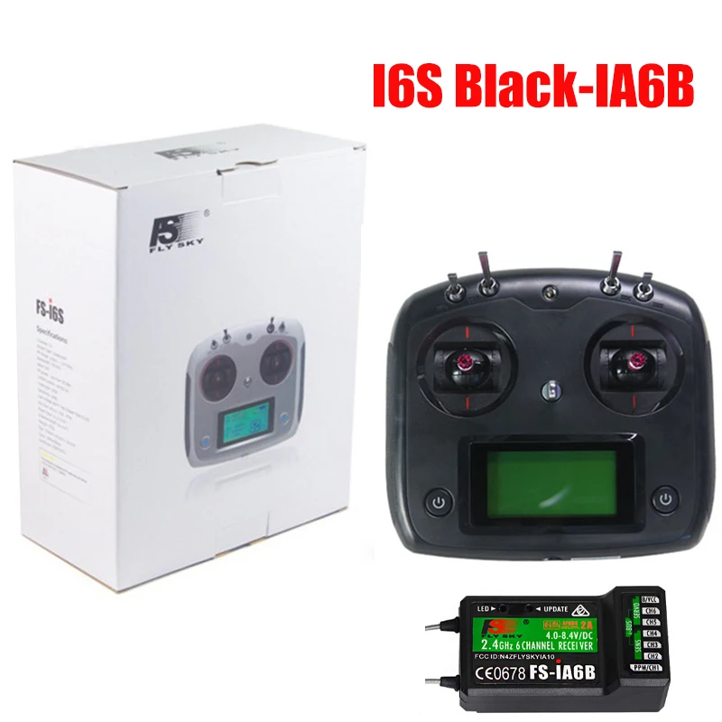 Color: PURPLE - FLYSKY FS-i6S i6S 2.4G 10CH AFHDS 2A Centering Throttle Transmitter iA6B iA10B Receiver RetailBox for RC Cars Boats Drone Toys