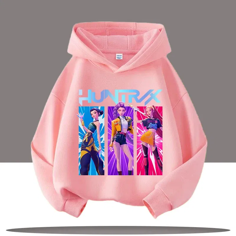 Color: Blue, Kid Size: 5 - Y2K KPop Demon Hunters Hoodies Teenage Girls Boys Rumi KPop Demon Hunters Hoody Autumn Casual Long Sleeve Children's Clothing