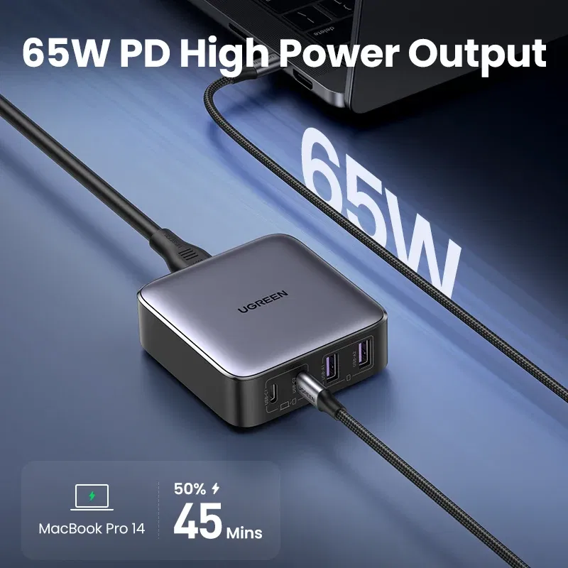 Plug Type: UK, Ships From: CHINA - UGREEN 100W 65W GaN Charger Desktop Laptop Fast Charger 4 in 1 Adapter For iPhone 15 14 13 Pro Max Phone Charger Xiaomi Samsung