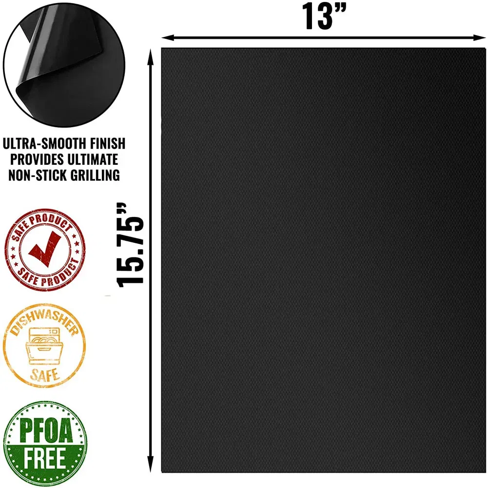Color: WHITE - BBQ Grill Mat Non-stick Mat Heat Resistant Grill Mat Outdoor Baking Reusable Barbecue Party Mat 40x33cm Grill Accessories