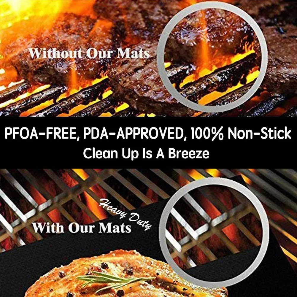 Color: WHITE - BBQ Grill Mat Non-stick Mat Heat Resistant Grill Mat Outdoor Baking Reusable Barbecue Party Mat 40x33cm Grill Accessories
