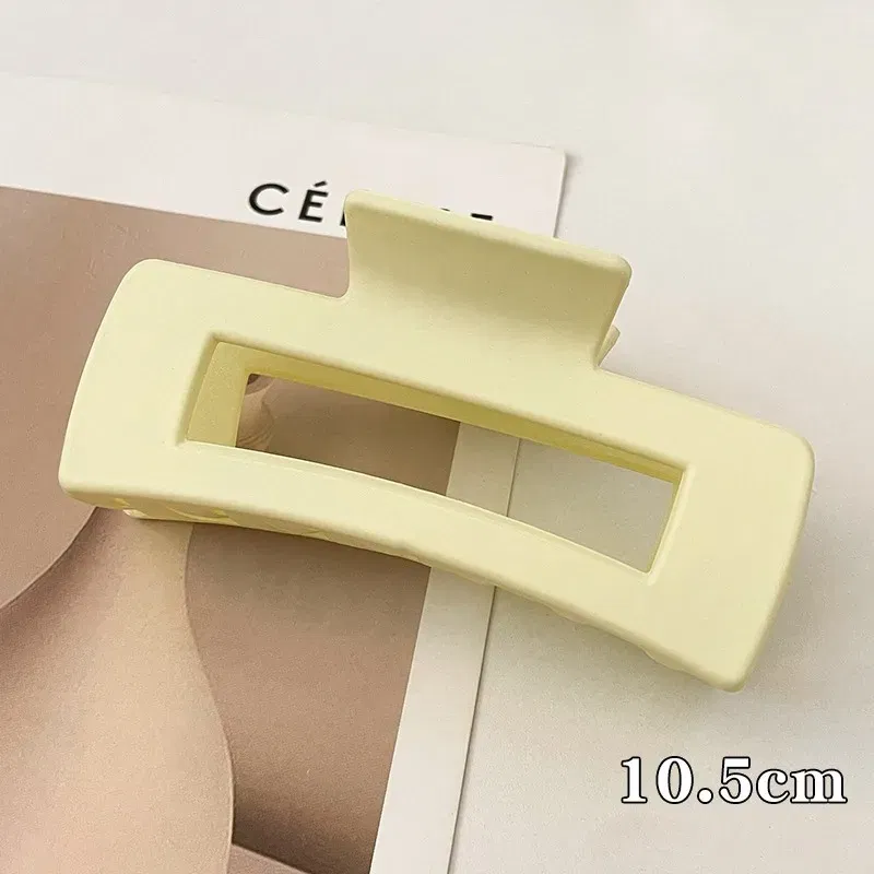 Color: green - Korean Large Claw Clips Women Plastic Claw Clips Black Matte Clip Hair Claw Non-slip Crab Hairpins Fashion Beach HairAccessories