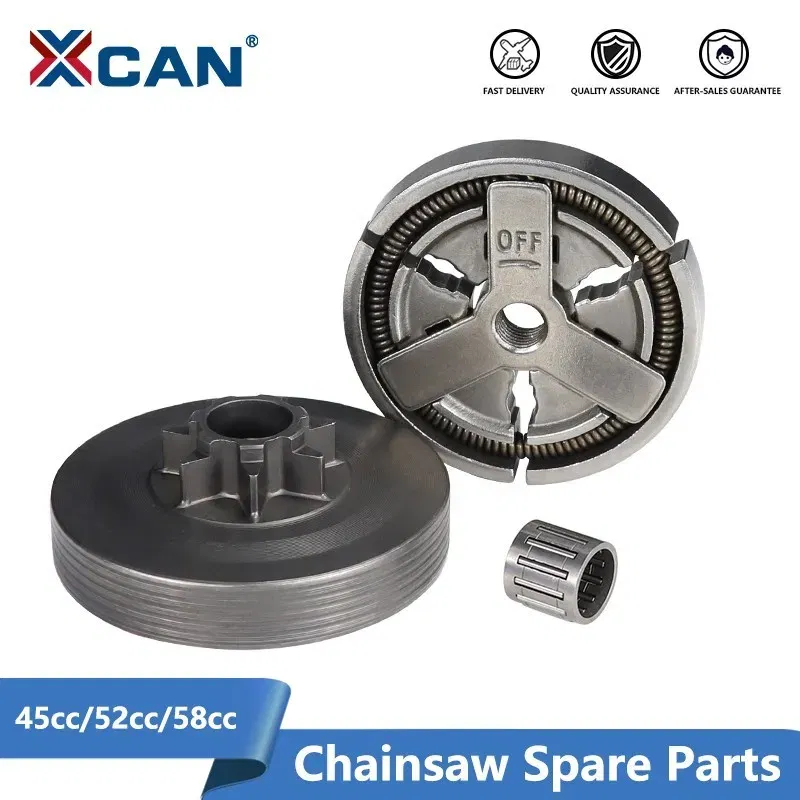 Size: 10 Inches - XCAN Clutch Drum+Clutch Cover+Needle Bearing For 4500 5200 5800 45cc 52cc 58cc Chainsaw Replacement Parts