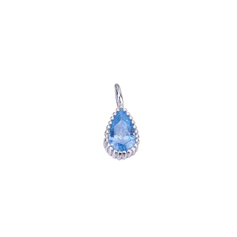 Metal color: Rhodium Plated, Ships From: CHINA - S925 Sterling silver micro-inlaid Color Water drop Zircon pendant Handmade beaded material bracelet necklace accessory