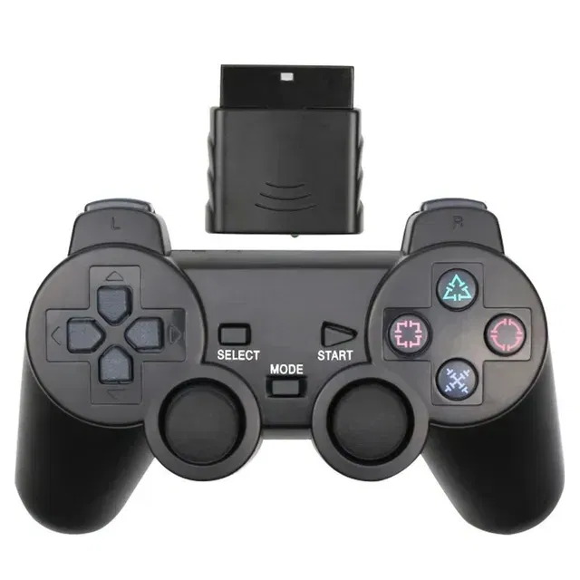 Color: black - Wireless Gamepad for Sony PS2 Controller for Playstation 2 Console Joystick 2.4G Double Vibration Shock Joypad USB PC Game