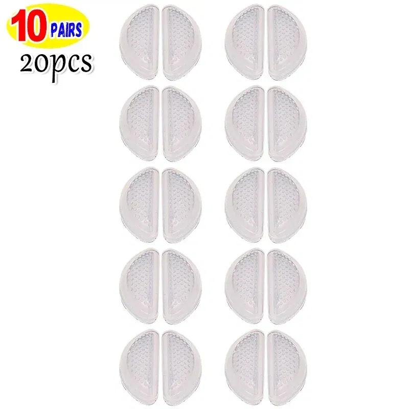 Color: Silver - Silicone Glasses Nose Pads Soft Non Slip Air Cushion Nose Holder Transparent Invisible Self Adhesive Sticker Eyewear Accessories