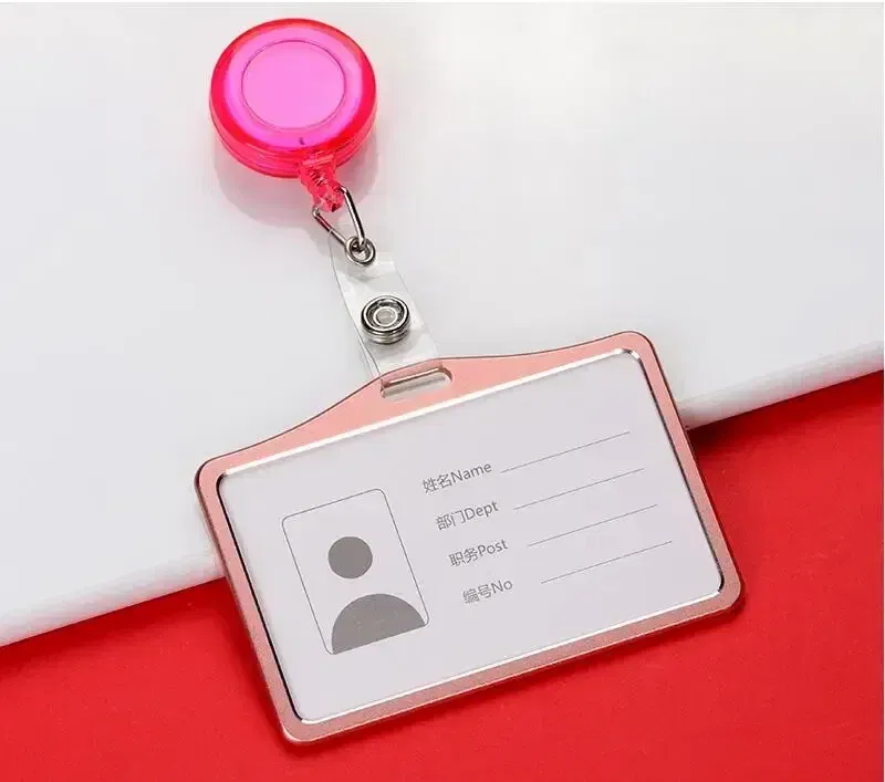 Color: Diamond J Color - Aluminum Alloy Card Cover Case Women Men Work Name Bank ID Card Holders Business Badge Case Credit Card Badge Case Bag Pouch