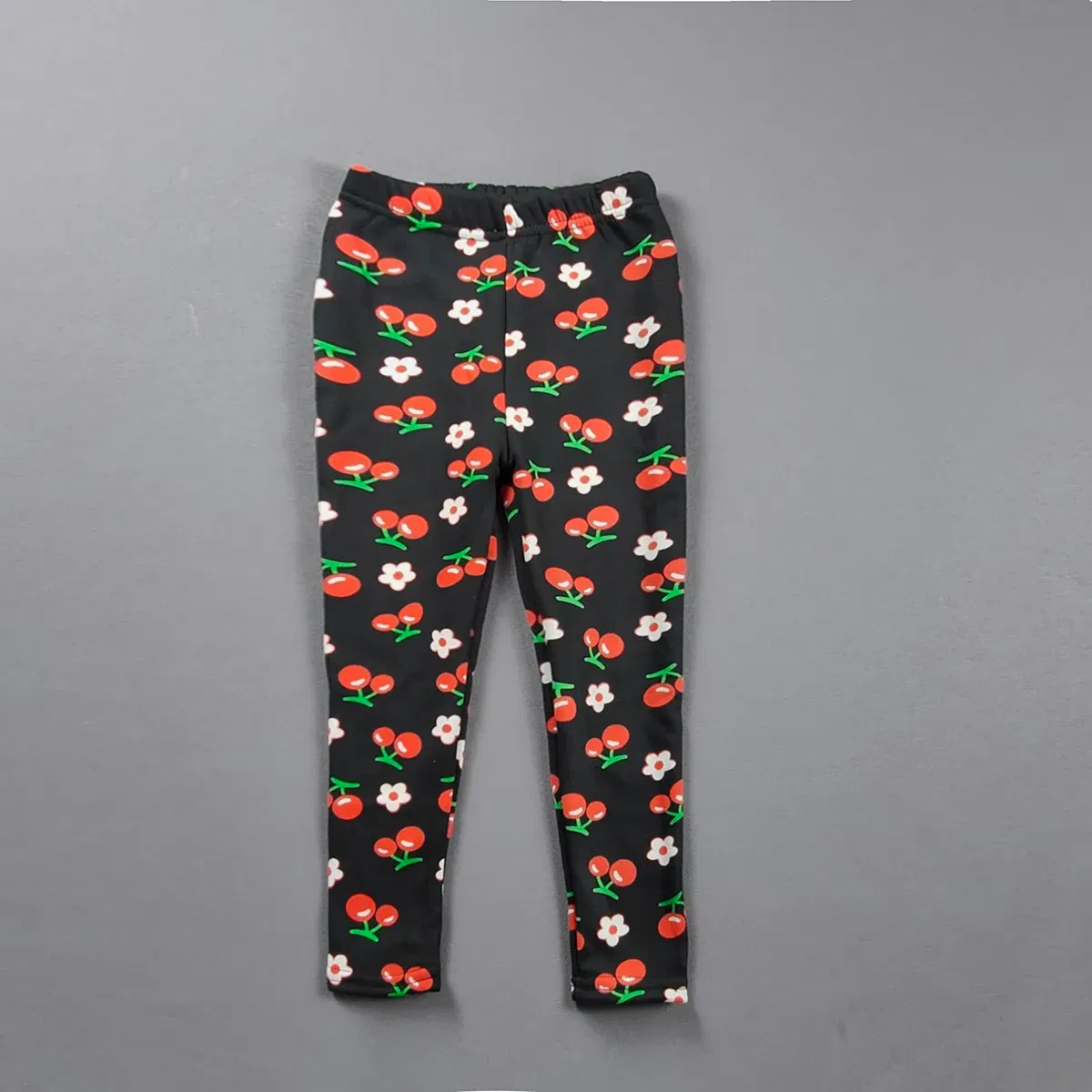 Color: GRAY, Kid Size: 6 - 2-11Y Girls' Pants Autumn and Winter Slim Fit Warm Bottom Pants Thickened Velvet Printed Children's Pants Baby Casual Pants