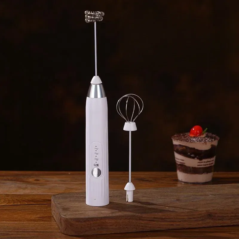 Color: Lavender - 2-in-1 multi-function USB Rechargeable Electric Egg Beater Baking Mixer Milk Frother Kitchen Gadgets Coffee Stirrer Tools Dining