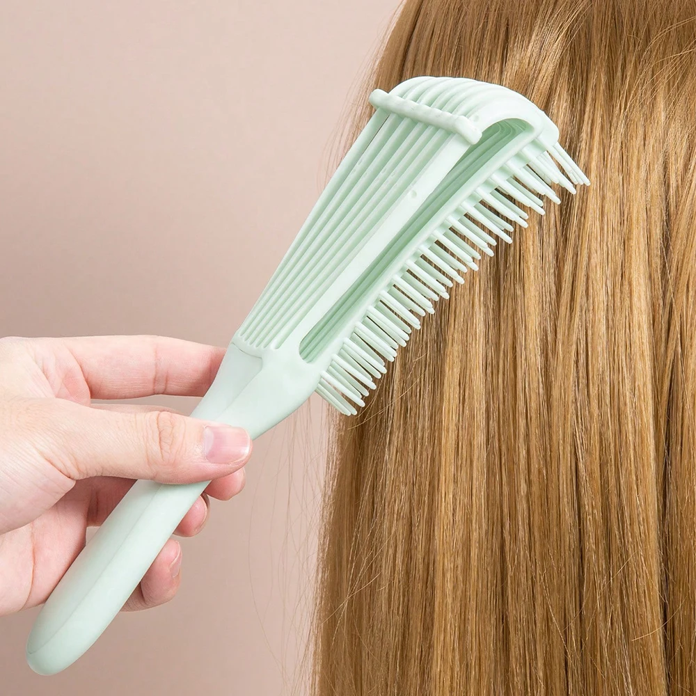 Color: Green - 5 Pcs/Set Hair Brush Detangling Brush Scalp Massage Hair Comb Green Adjust Octopus Curly Comb Women Detangle Hairbrush Salon