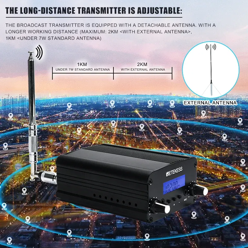 Color: Black, Ships From: CHINA - Retekess TR509 Wireless FM Broadcast Transmitter Stereo Radio Station Campus Amplifier AUX Input For Drive-in Church Cinemas