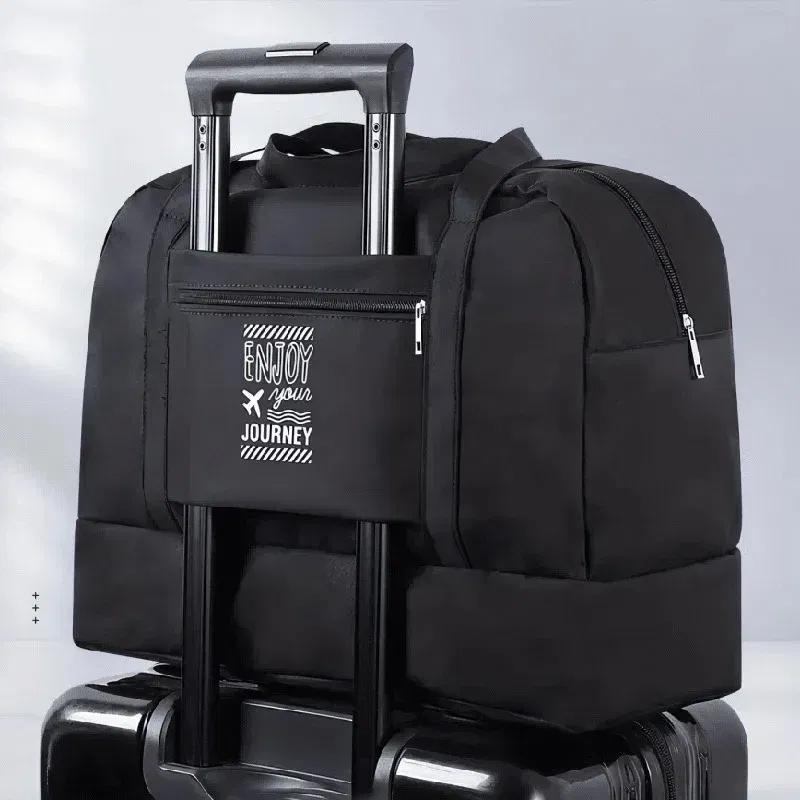 Color: Brown - Double-Layer Waterproof Travel Bag for Gym & Swimming -Portable Handheld Dry/Wet Separation Cosmetic Toiletry Storage Unisex Bag
