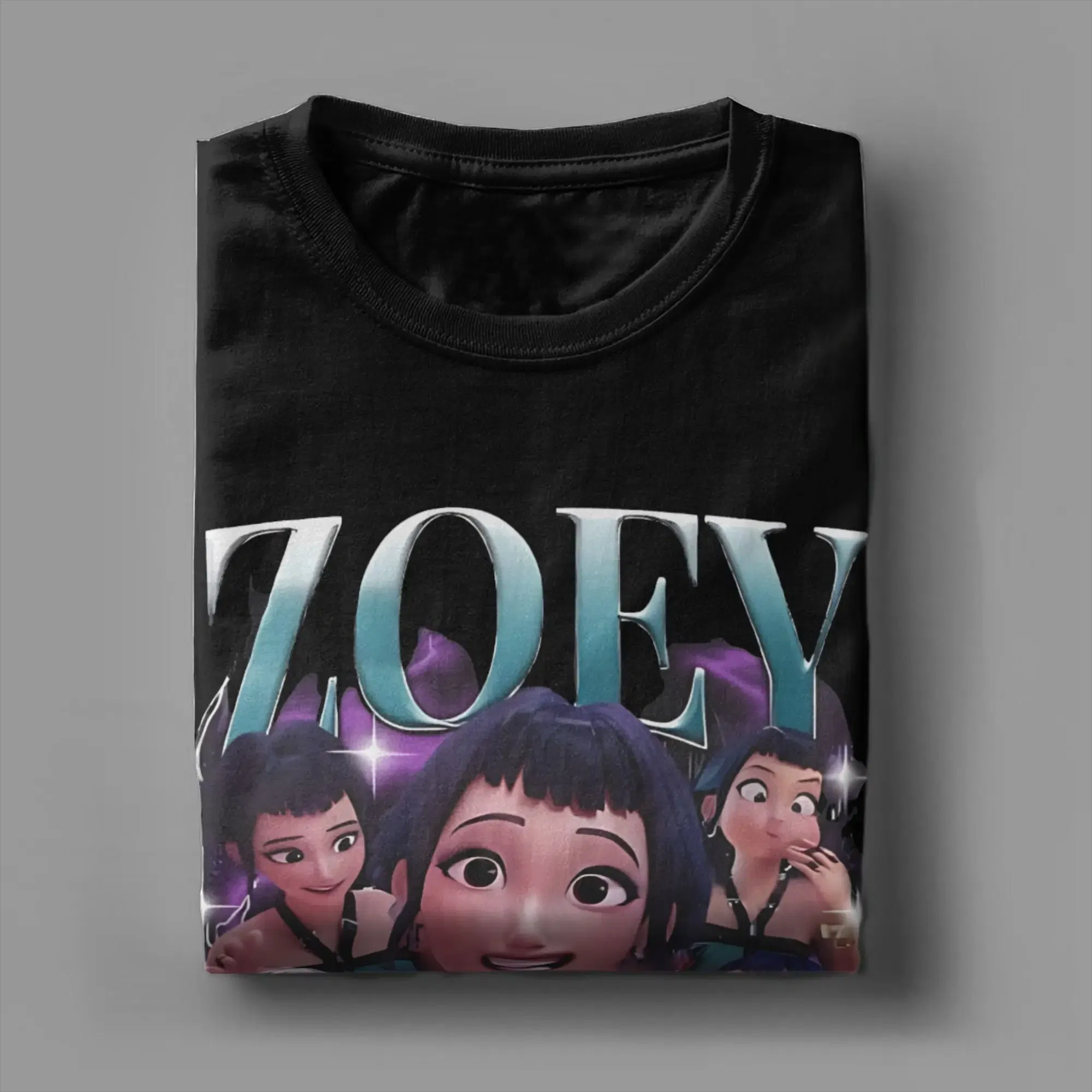 Color: Pink, Size: L - Men Women T-Shirts Kpop Demon Hunters Zoey Huntrix Amazing Cotton Tees Short Sleeve  T Shirt O Neck Clothes Printing