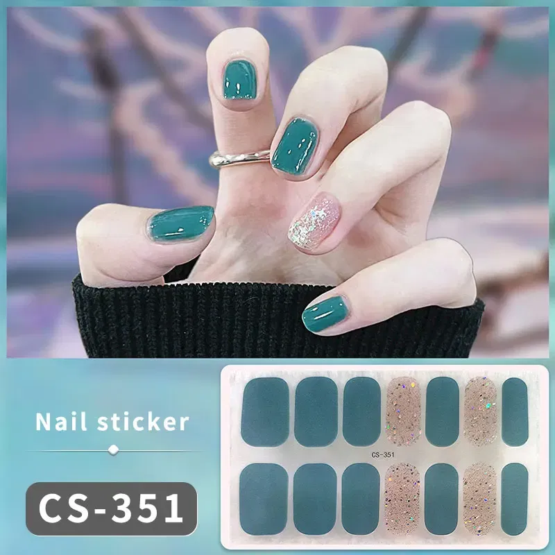 Color: Lanvender - DIY Gel Nail Stickers Cured-free Long-Lasting Solid Color Nail Strips Patch Slider Sticker Full Cover Decal Nail Manicure Patch
