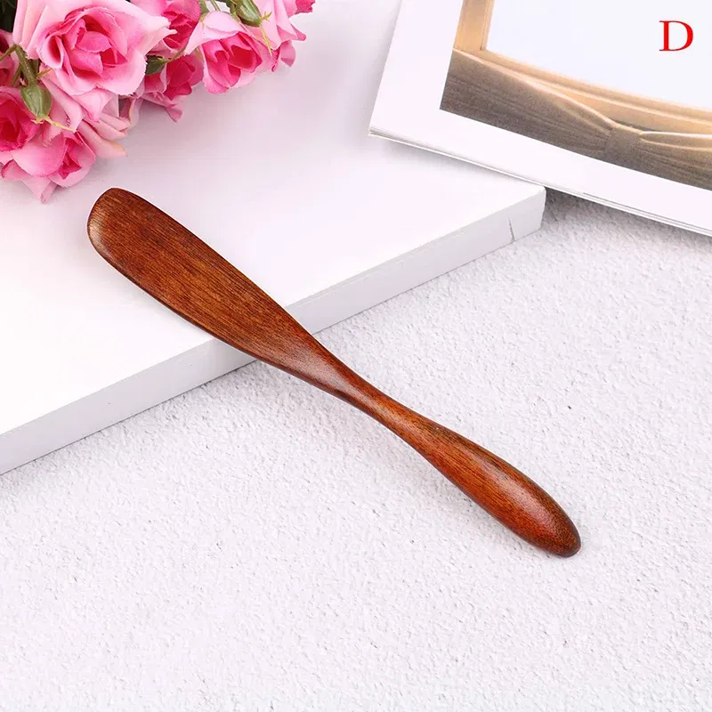 Color: Red - Wooden Marmalade Knife Mask Butter Knife Cheese Dessert Jam Tabeware Dinner Breakfast Toast Bread Thick Handle Knife Kichen Tool