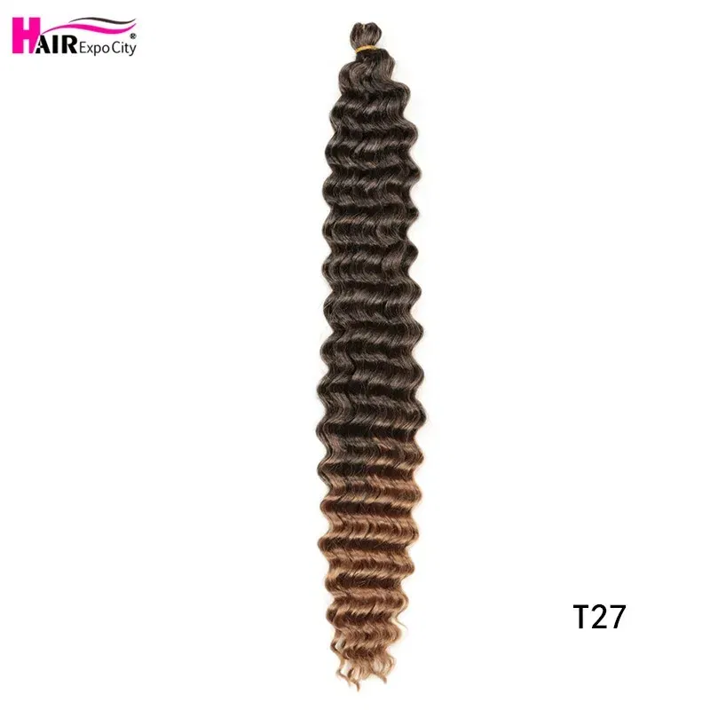 Color: T1B/27, Ships From: CN, Stretched Length: 22inches, Bulk Buy: 1Pcs/Lot - 22-28 Inch Freetress Deep Twist Crochet Hair Natural Synthetic Braids Hair Ombre Crochet Braiding Hair Extensions Hair Expo City