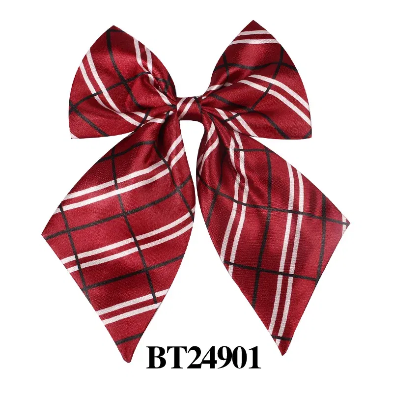 Color: WHITE - Striped Ladies Bowtie Classic Shirts Bow Tie For Women Business Wedding Bowknot Plaid Bow Ties Butterfly Girls Suits Bowties