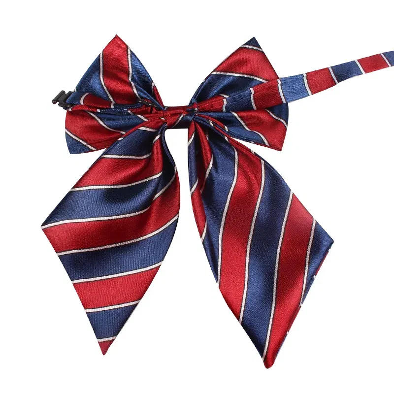 Color: WHITE - Striped Ladies Bowtie Classic Shirts Bow Tie For Women Business Wedding Bowknot Plaid Bow Ties Butterfly Girls Suits Bowties