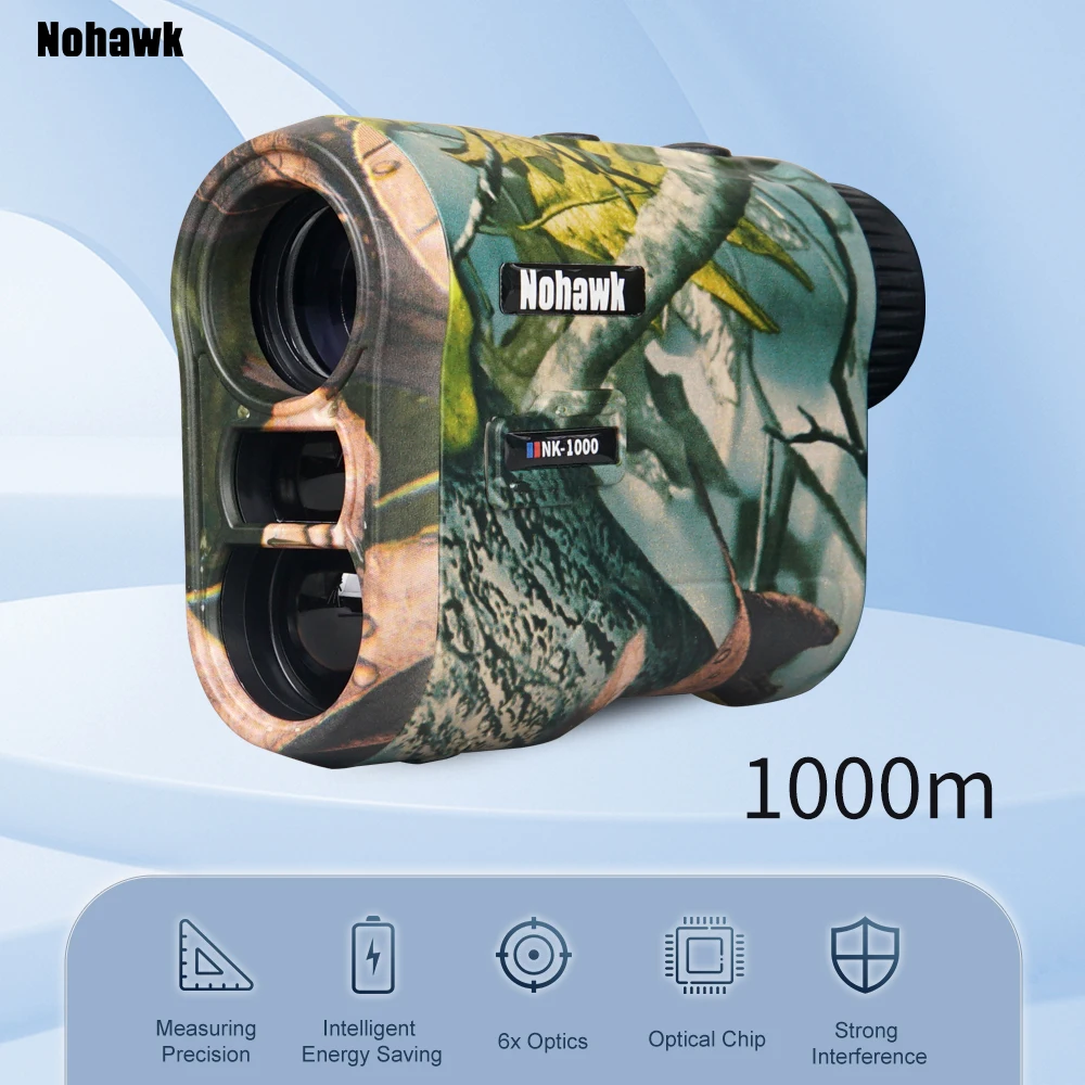 Color: Gold - NOHAWK Golf Laser Rangefinder USB Rechargeable with Slope Compensation For Golfer Range Finder Hunting Monocular