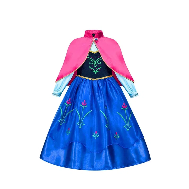 Color: SKY BLUE, Kid Size: 2T - Disney Kids Girls Cosplay Frozen Elsa Anna Princess Dress Girl Mesh Ball Gown Carnival Birthday Clothes Snow Queen Elsa Costume