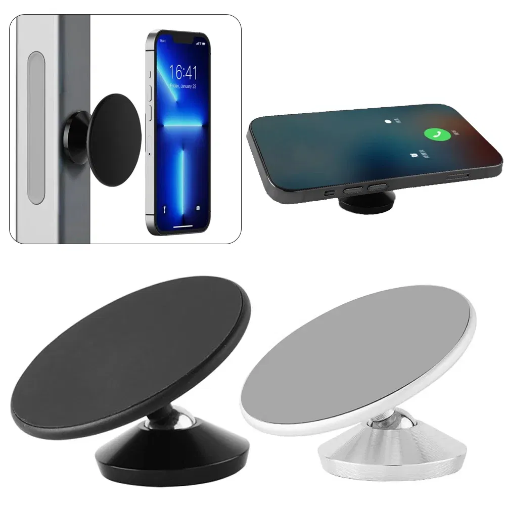 Color: Sky Blue - Double-sided Magnetic Metal Phone Holder For Magsafe Dual Magnet Phone Mount Stand Universal GPS Mobile Phone Mount for iPhone
