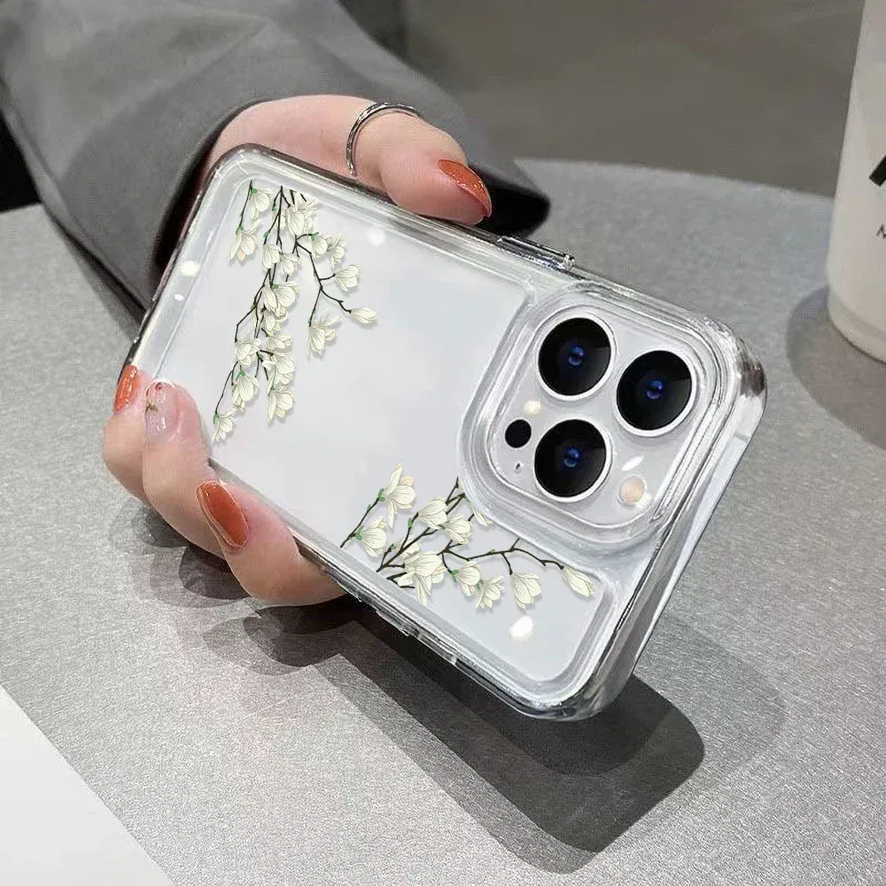 Material: Canvas, Color: Red - High Transparency Case iPhone 15 14 13 12 11 XSM XR X 6 7 8 Plus Case Jasmine Clear Case iPhone Aesthetic Korean Phone Case