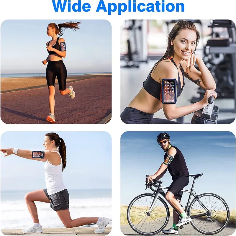 Color: transparent - HAISSKY Running Sport Armbands For iPhone 15 14 13 12 11 Pro Max 14 Plus Samsung S23 Ultra Zipper Arm Bag Case For AirPods Pro 3