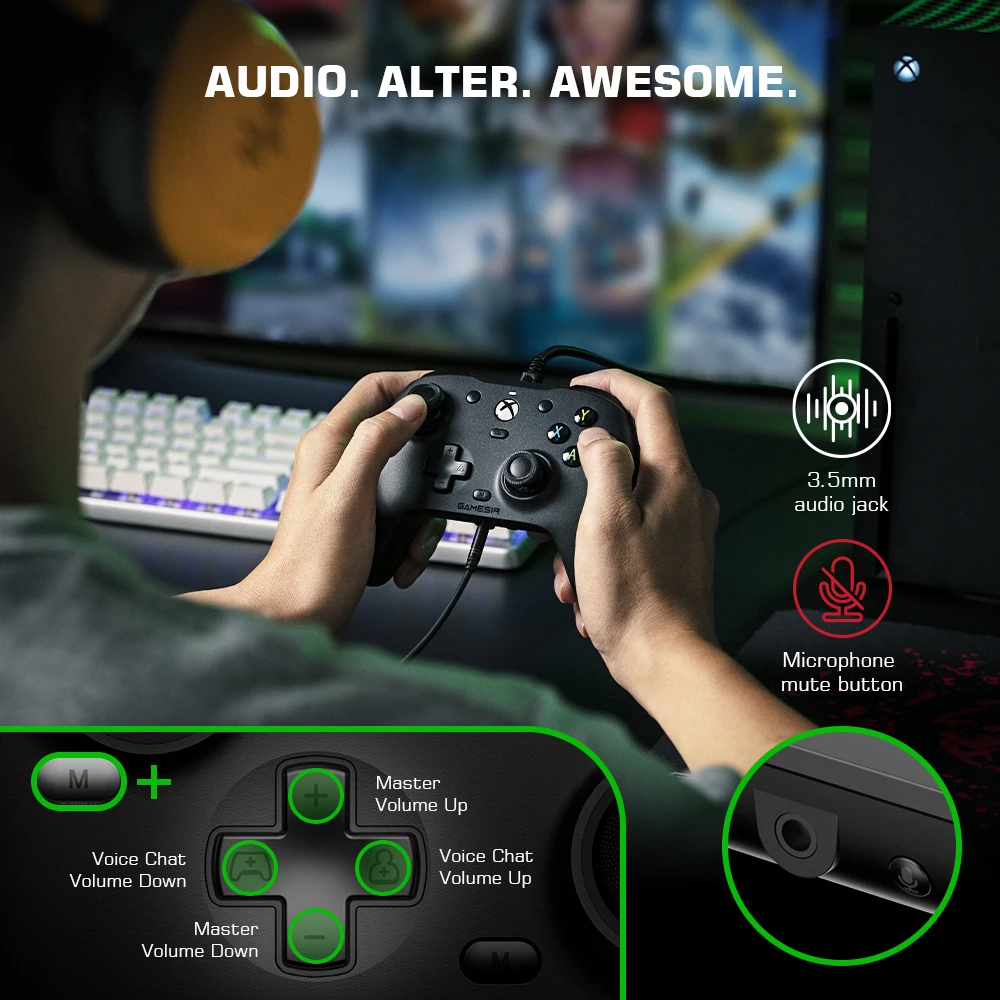Color: Black, Ships From: CHINA - GameSir G7 Xbox Gaming Controller Wired Gamepad for Xbox Series X, Xbox Series S, Xbox One, ALPS Joystick PC, Replaceable panels