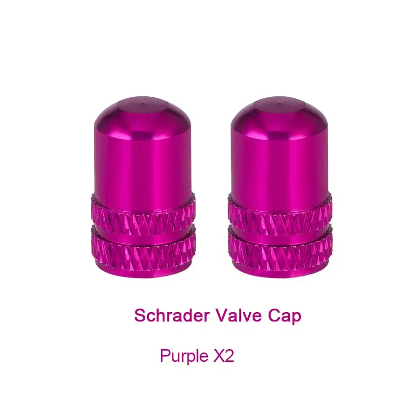 Color: Blue - 2pc Bicycle Valve Cap Aluminum Alloy Presta/Schrader Road Mountain Bike Tire Valve Cap Dust Protection Cover Bicycle Accessories